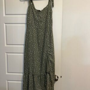 Green Polka Dot Maxi Dress
